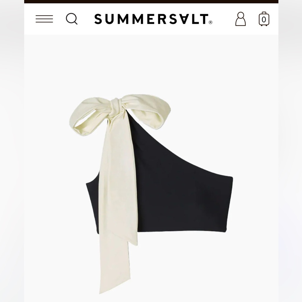 Summersallt bow shoulder ruched sidestroke bikini top
